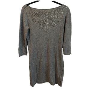 Antik Batik Grey Cozy Cashmere Blend Embellished Dress Sz IT 38/US S